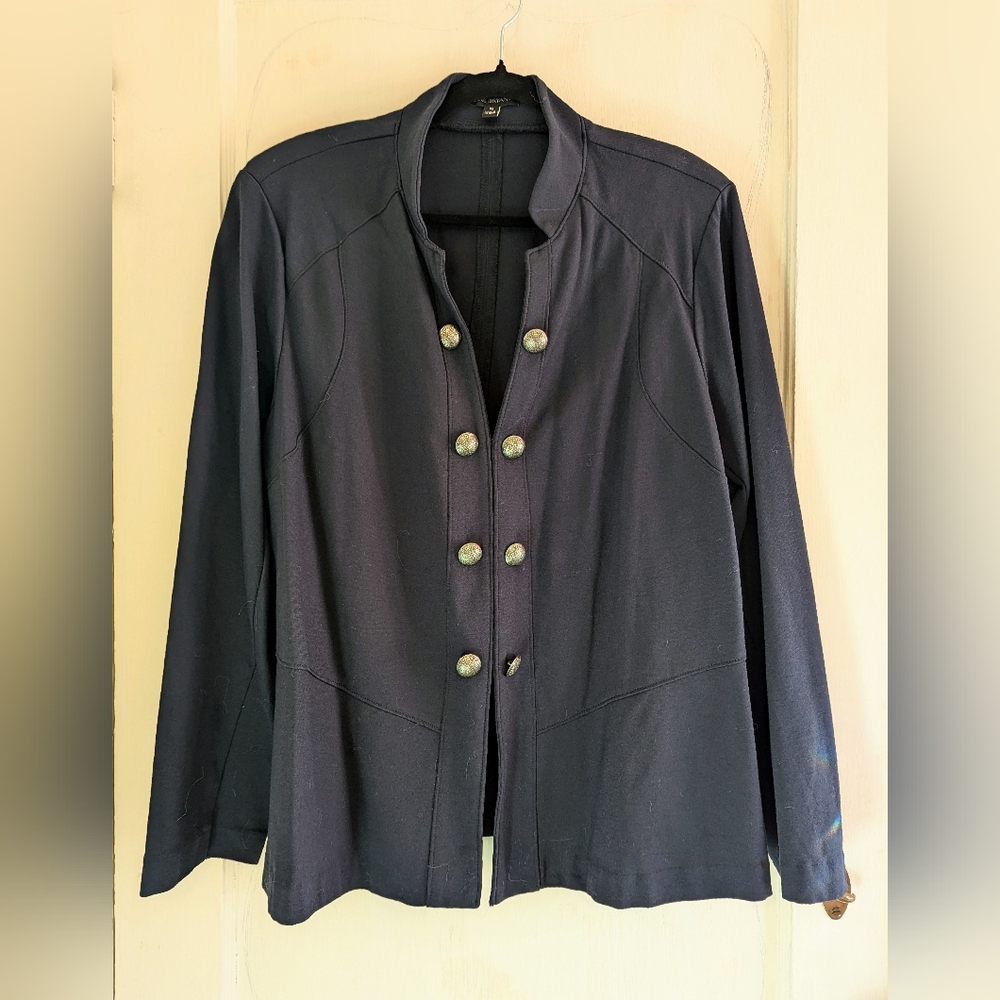 Navy Collarless Jacket